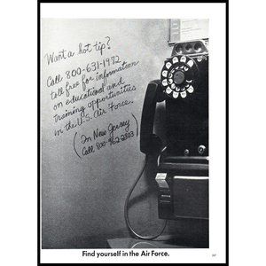 1971 Air Force Recruiting Ad Vintage Print Ad Pay Phone US Military Wall Art